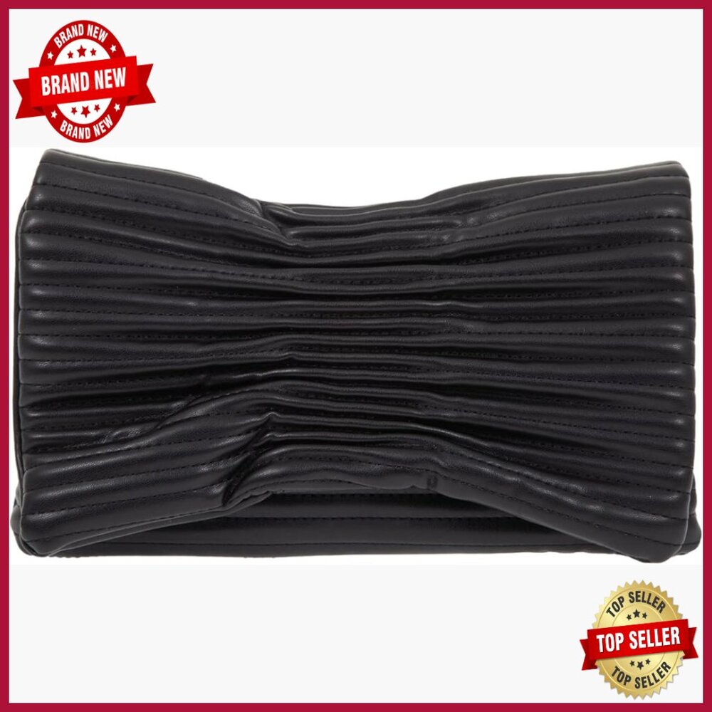 Faux Leather Envelope Clutch With Detachable Chain Strap
